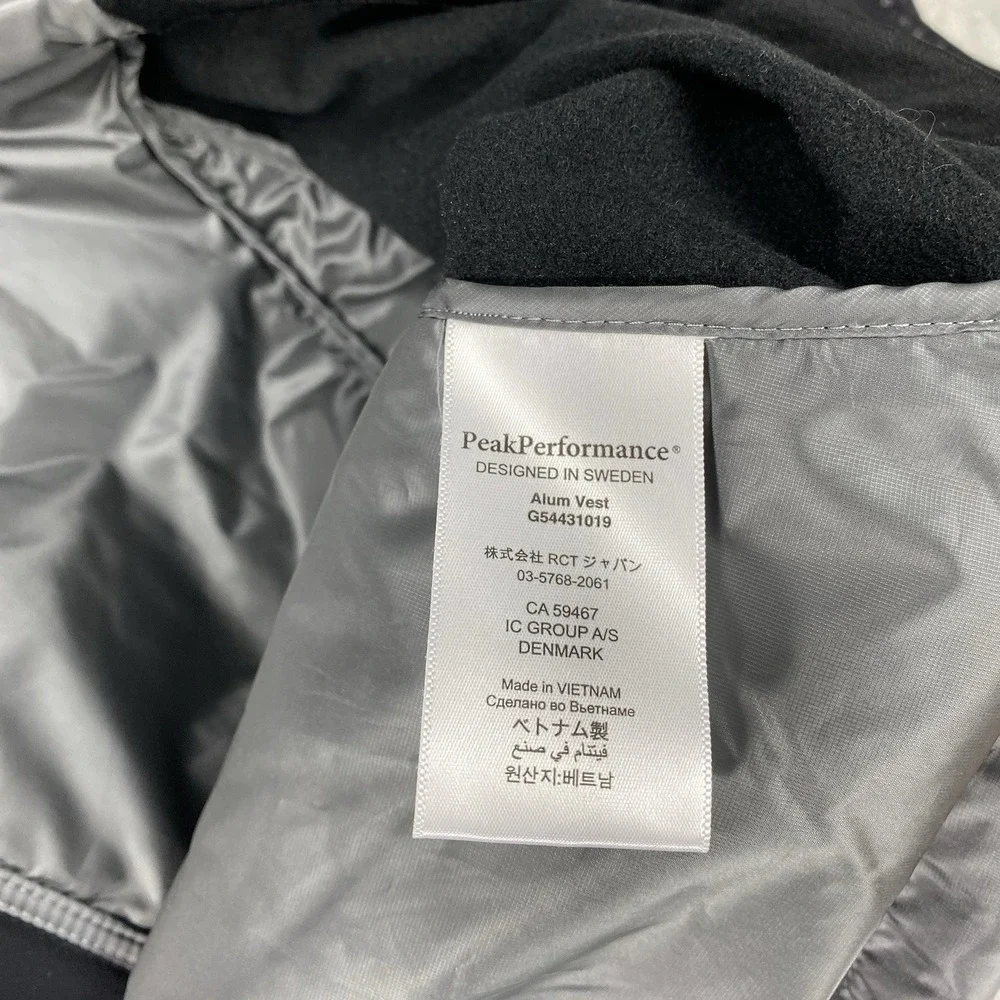 Peak Performance Alum Vest Mens Size XXL Grey Black Hybrid Hooded Puffer Running - Picture 7 of 14